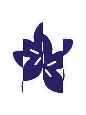 Basit bir Japon tarzı çiçek tasarımının bölünmüş hareket animasyonu