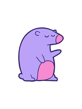 Kawaii Ayı çizgi filminin dönen hareket animasyonu