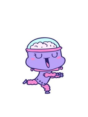 Mutlu çizgi film robotlarının hareketli animasyonları