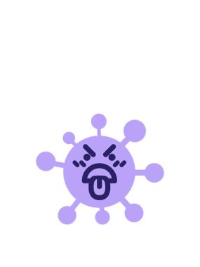 Dile yapışmış virüsün hareketli animasyonu