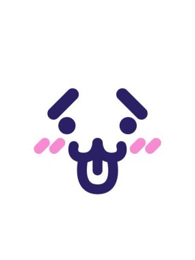 Yanıp sönen radyal çizgiler sevimli kızaran hayvan yüzü simgesinin animasyonu