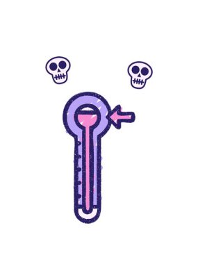 termometre tebeşir çizgi filminin kafatası animasyonu