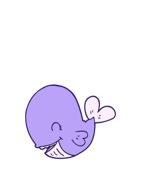 Bir balina çiziminin hareketli animasyonu