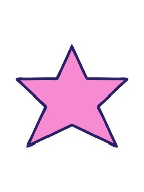 Parlak ışık efekti. Altın yıldızın sevimli çizgi filminin animasyonu.