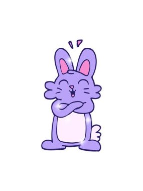 Çizgi film animasyonunun ışıltılı etkisi. Tatlı tavşan.