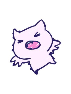 Şirin Yarasa Tebeşiri Çiziminin pixelize etkisi