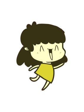 Çizgi film kadın tasarımının renk animasyonu değişiyor