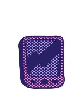 kırmızı bir cep telefonunun karikatür karalamalarının hareketli animasyonu