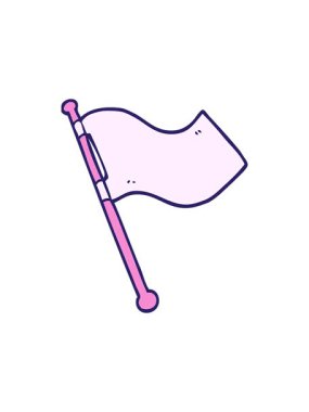 Karikatür karalama beyaz bayrak sallama animasyonunu böler