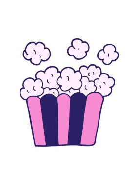 Çizgi film patlamış mısırının hareketli animasyonu