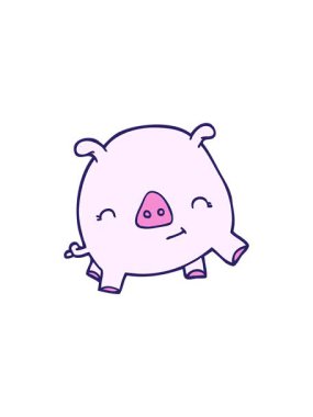 Çizgi film animasyonları satan mutlu domuz.