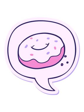 Konuşma kabarcığı yapıştırmalı çizgi film çöreğinin titreşimli hareketli animasyonu