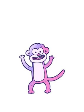 Vektör gradyan çizim maymununun zıplama hareketi animasyonu