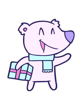 Gülen Noel Ayısı çizgi filminin baskısının animasyonu