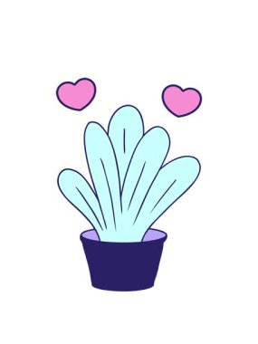 dönen kalp animasyonu el çizimi yeşil kapalı bir bitkinin karalaması