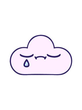 Hüzünlü bir bulutun çizgi roman tarzı titreyen hareketli animasyonu