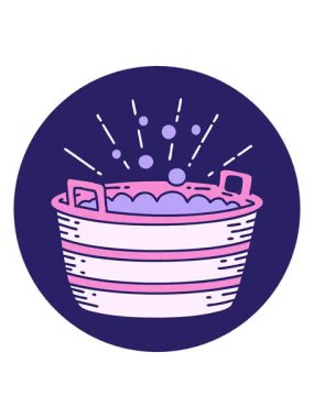 Dövme stili teneke banyonun animasyonunu bob ve duraklat