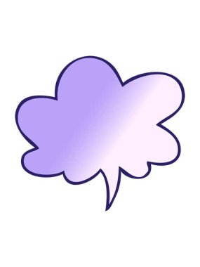 Karikatür konuşma baloncuğunun hareketli animasyonu pürüzsüz bir gradyan tarzla konuşma baloncuğu ile pürüzsüz bir gradyan biçiminde