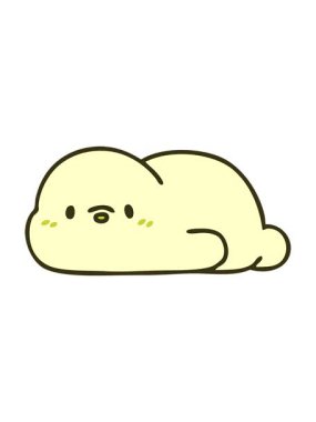 Küçük bir fokun sevimli çizgi filminin renk animasyonu değişiyor