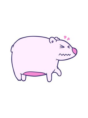 Karikatür ayısının başı ağrıyan bir çizgi film karakteri gibi.