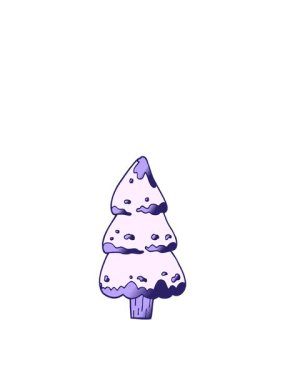 Karikatür çam ağaçlarının yükselişi ve yüzüşü