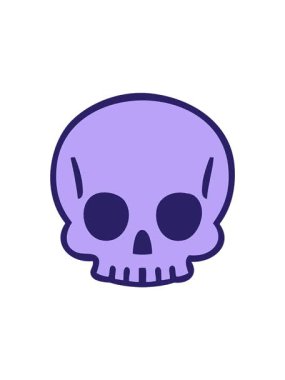 Karikatür insan kafatasının dikkat çekici animasyonu