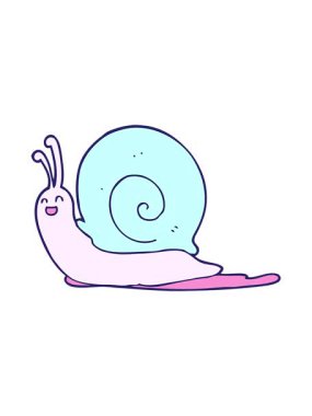 Çizgi film salyangozunun hareketli animasyonu