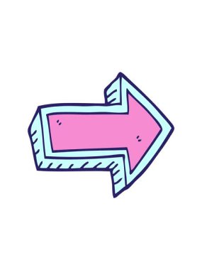 Dikkat çekici karalama ok çizgi filmi animasyonu