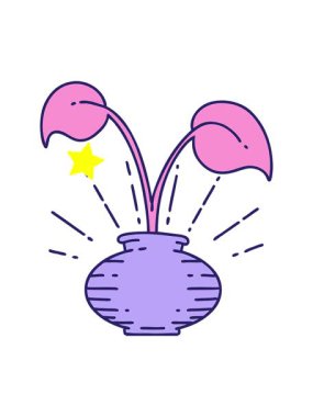 Parıldayan yıldızlar vazodaki bitkilerin canlandırılmasını etkiler.