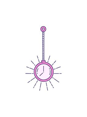 Geleneksel dövmeli altın cep saati çiziminin dikkat çekici animasyonu