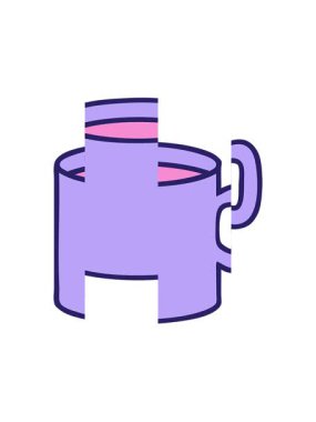 Kahve tasarımının ikonik dövme imajının bölünen hareketi.