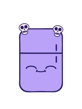 Dondurucunun sevimli çizgi filmlerinin kafatası animasyonları.