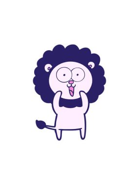 Mutlu çizgi film aslanının yıldız patlaması etkisi animasyonu