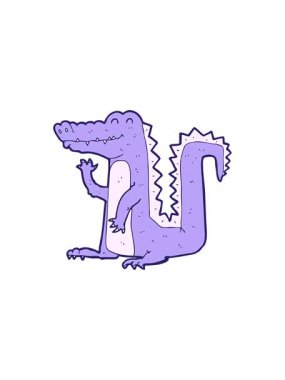 Çizgi film timsahının hareketli animasyonu