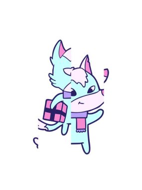 Dost canlısı çizgi film Noel Kurdu 'nun bölünmüş hareketi