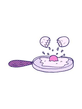 freehand çizilmiş karikatür yumurtasının pixelize etkisi