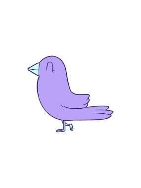 Tatlı bir kuşun retro çizgi filminin ayrıştırıcı etkisi