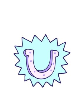 Çizgi film animasyonunun yanıp sönen radyal çizgileri. Çılgın şanslı at nalı sembolü.