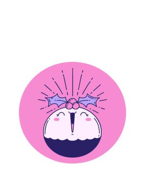 Dövme stili bir ikonun animasyonunu uzatarak Noel pudingi söylüyor.