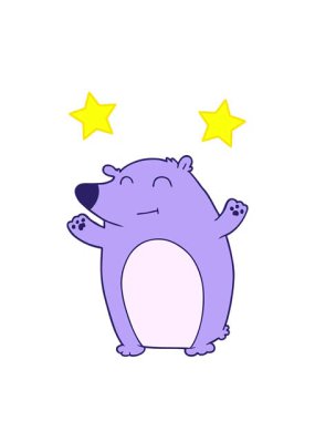 dönen yıldızlar mutlu bir kutup ayısı çizgi filminin animasyonu