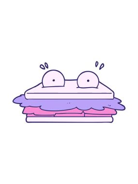 Bob ve Duraklat Sandviç çizgi film karakteri karalama animasyonu