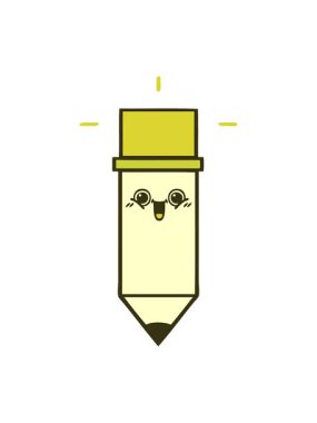 sevimli kalem karikatürünün renk animasyonu değişiyor