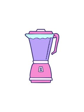 Bir çizgi film yemek işlemcisinin hareketli animasyonu