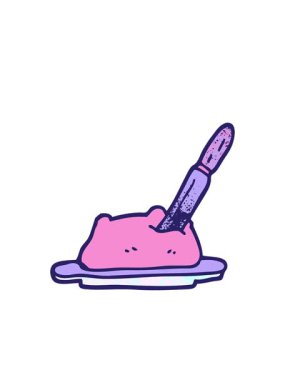 Yanıp sönen radyal çizgiler tereyağı ve bıçak karalamalarının canlandırması