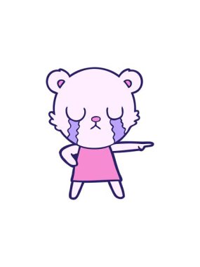 Ağlayan kutup ayısının elbise gösteren canlandırması.