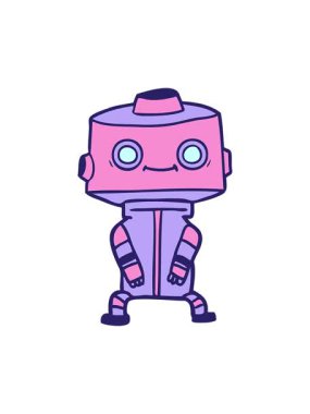 karikatür robot tasarımının basınçlı animasyonu