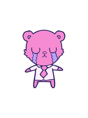 Ağlayan çizgi film ayısının yıldız patlaması etkisi animasyonu