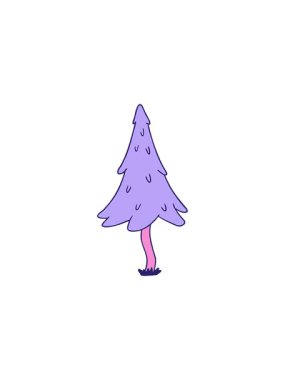 Ormanlık çam ağaçlarının çizgi film karalamalarının yıldız patlaması etkisi animasyonu