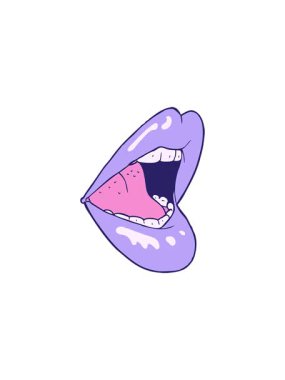 Çizgi film açık ağzın yıldız patlaması etkisi animasyonu