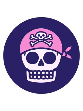 Bir korsan kafatasının ikonik dövme görüntüsünün hareketli animasyonu